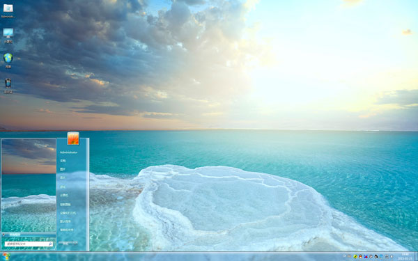 海面心形浪花win7桌面主题