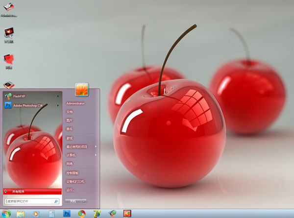 晶莹剔透樱桃桌面主题