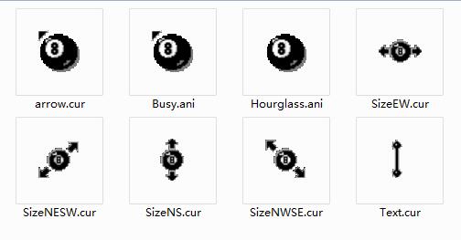 简约台球黑八鼠标指针